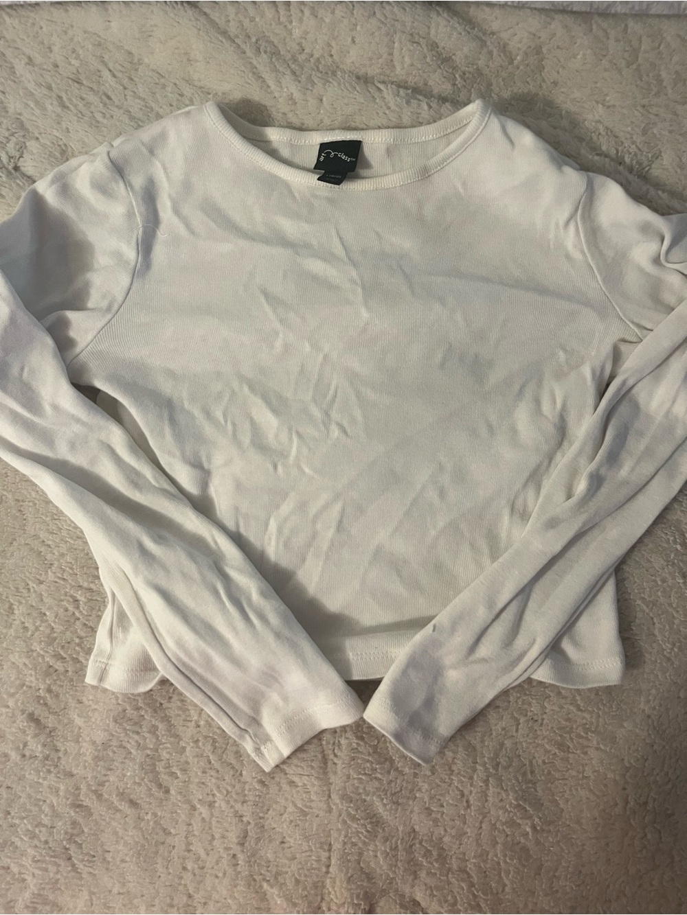 White Cropped Longsleeve